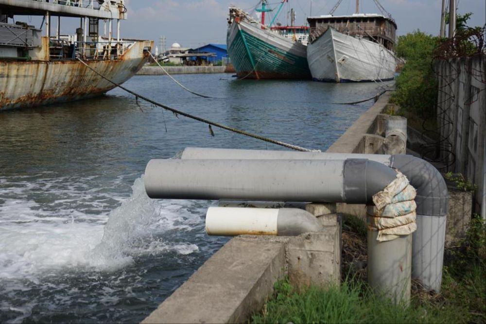 Waspadai Perigee, Begini Cara Kerja Puluhan Pompa di Pelabuhan Tanjung Emas