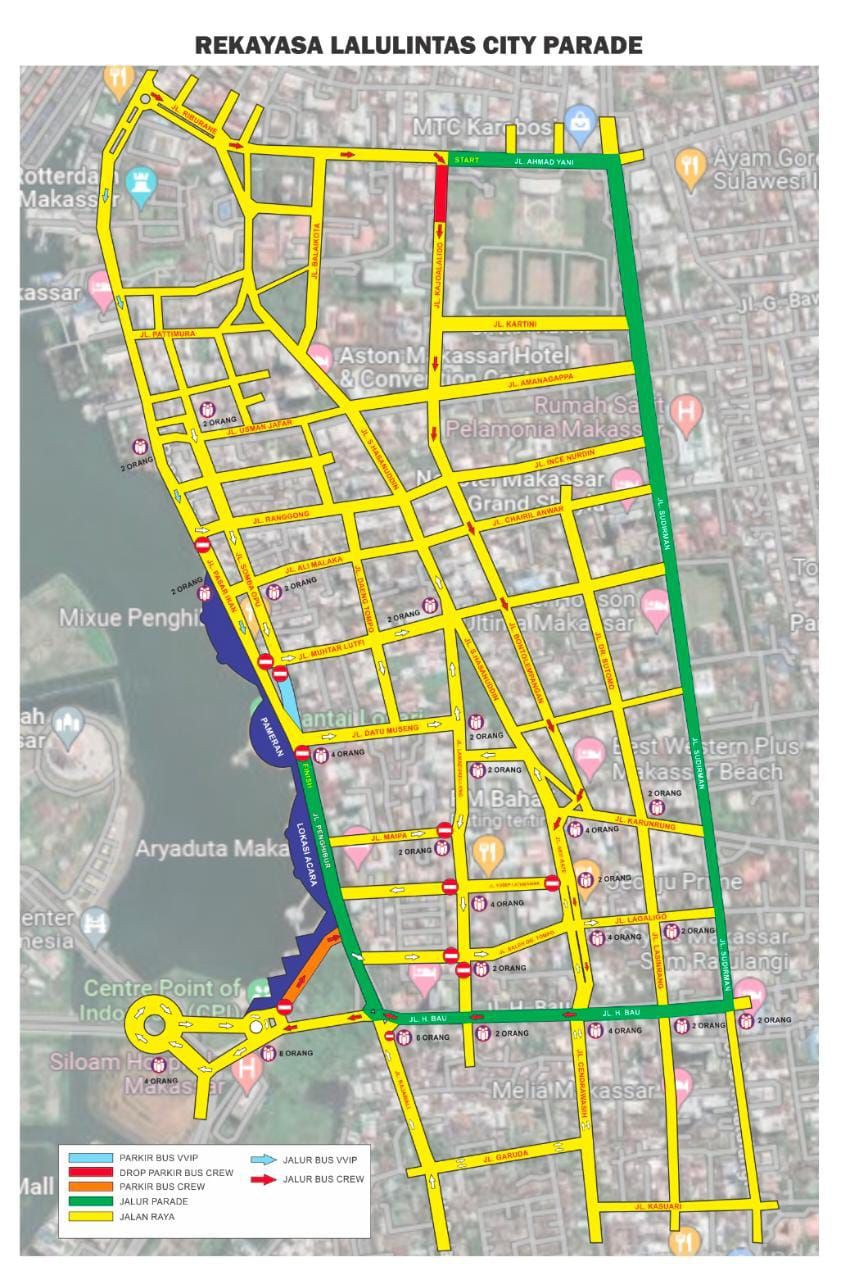 Ini Ruas Jalan yang Ditutup saat MNEK 2023 di Makassar