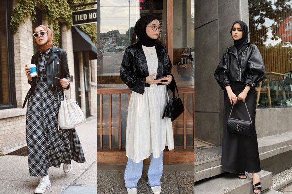 10 Ide Padu Padan Dress dan Jaket Kulit, Andalan Cewek Mamba!