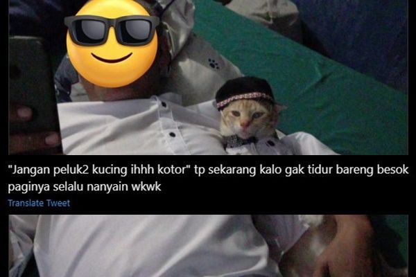 9 Potret Lucu Bapak-bapak Awalnya Benci Jadi Cinta Sama Kucing