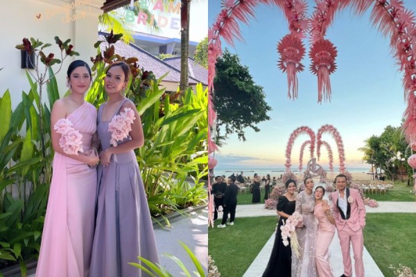Gaya Artis dan Bridesmaids di Pernikahan Adinia Wirasti, Elegan Pink!