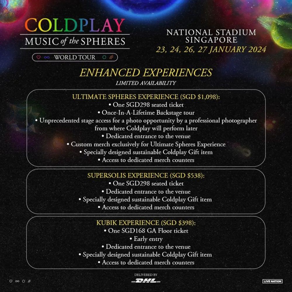 Harga - Cara Beli Tiket Tambahan Konser Coldplay Di Singapur