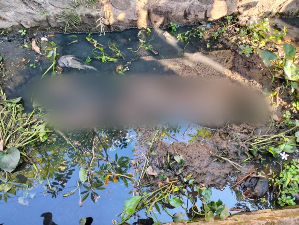 Pria Tanpa Identitas Tewas di Saluran Air, Ditemukan Botol Berisi Arak