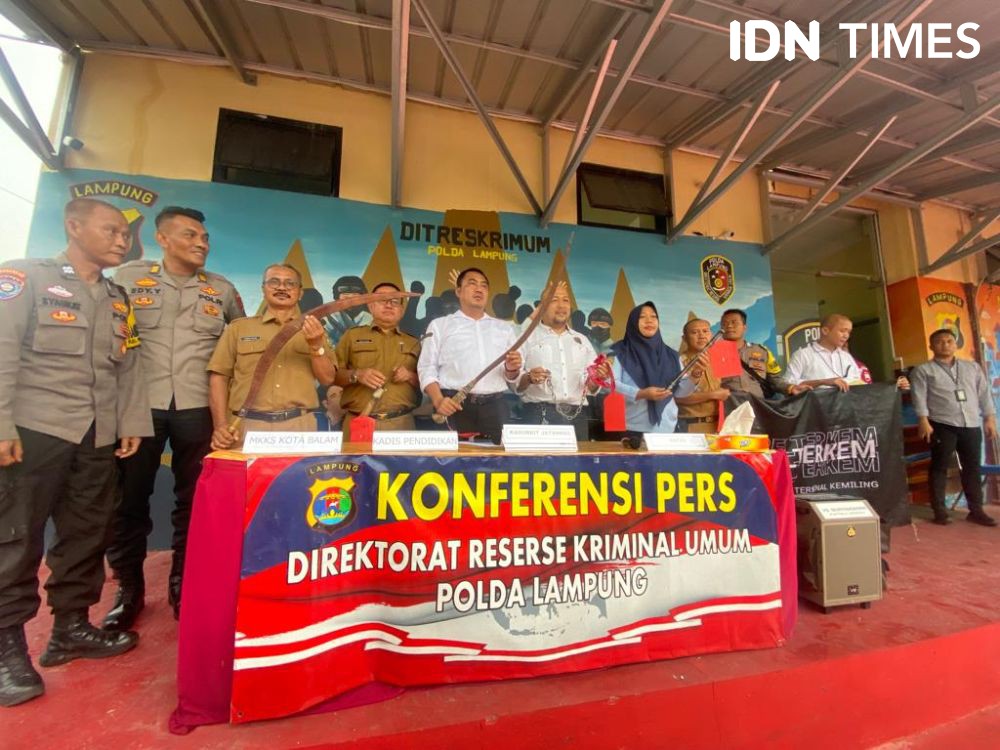 Polda Lampung Tetapkan 4 Tersangka Geng Motor Bersenjata, 3 Pelajar! 