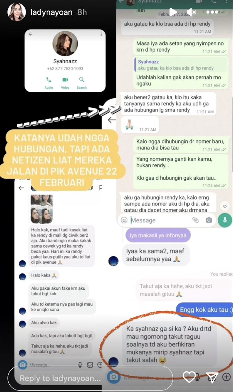 8 Bukti Dugaan Perselingkuhan Syahnaz Sadiqah Dan Rendy