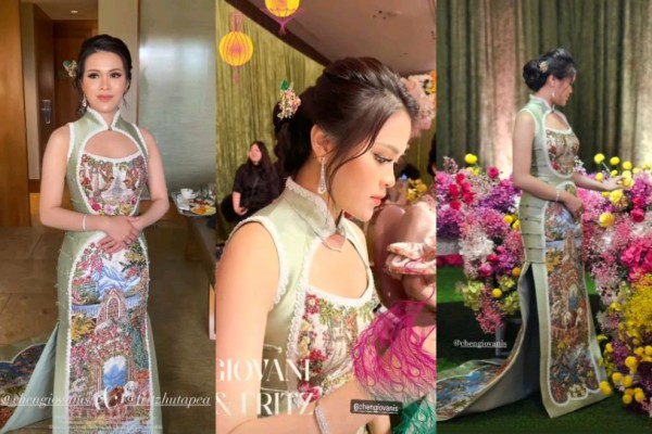 10 Busana dan Makeup Sangjit Calon Menantu Hotman Paris, Chen Giovani