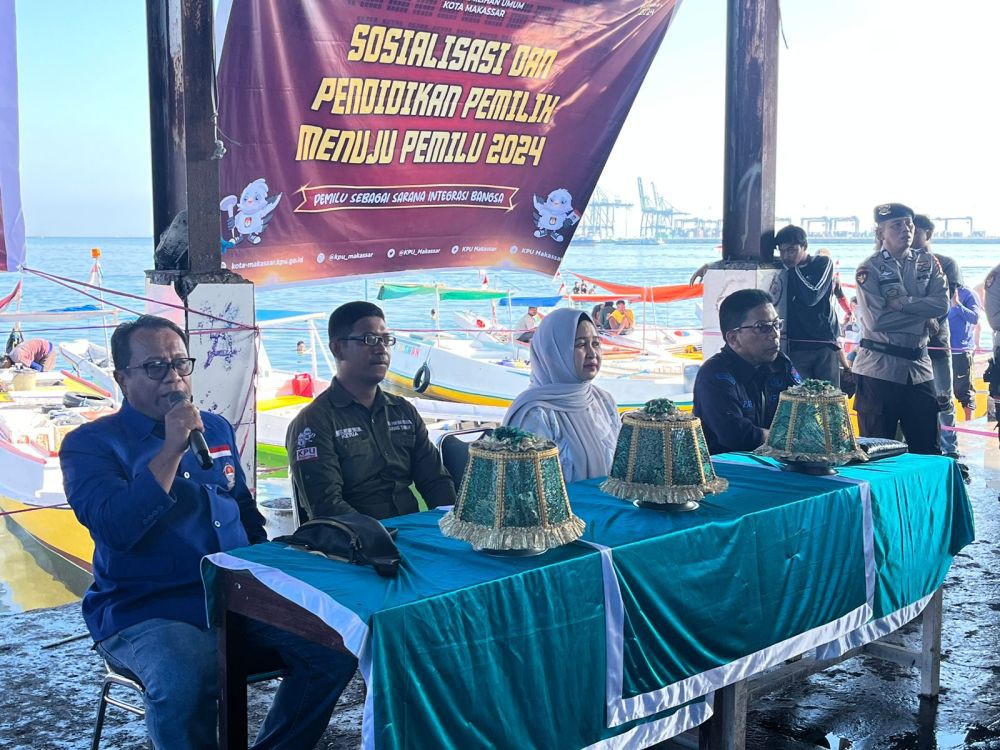 KPU Makassar Sosialisasi Pemilu 2024 di Kampung Nelayan