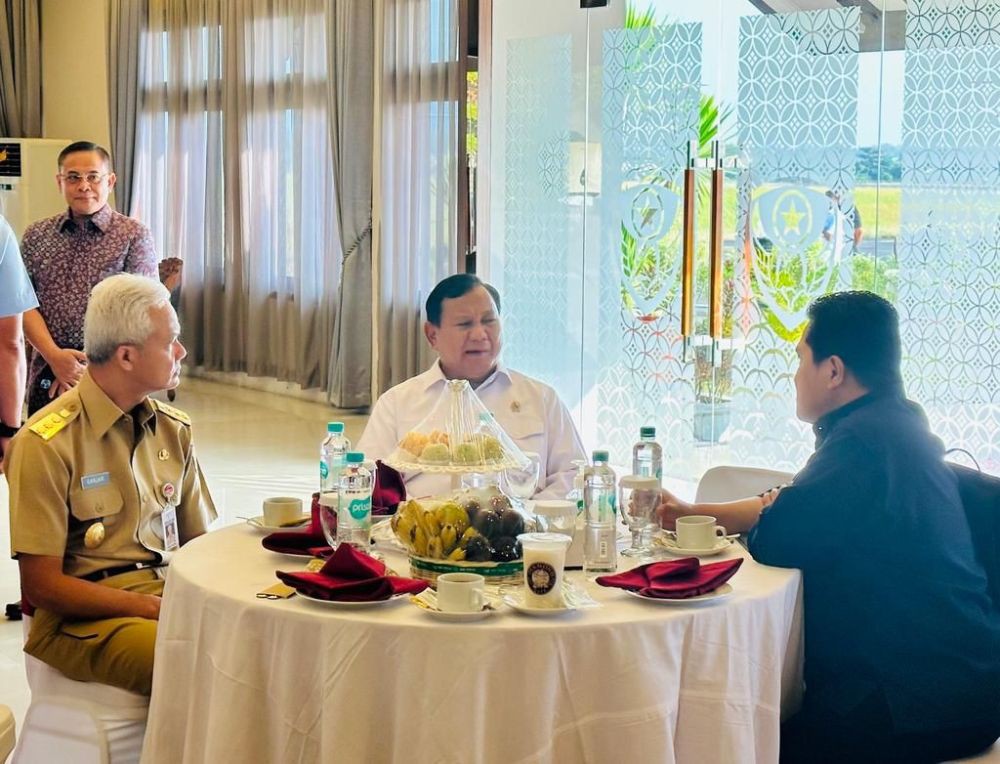 Ganjar, Prabowo, Erick dan Gibran Satu Meja, Ini yang Mereka Bicarakan
