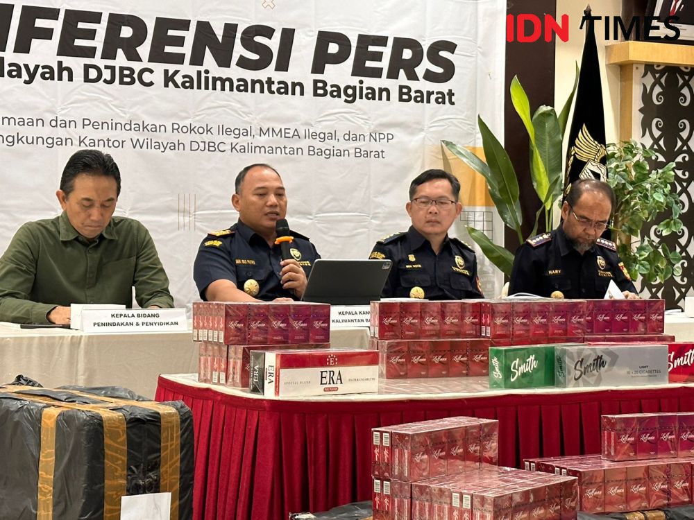 Bea Cukai Kalbar Tindak Jutaan Rokok Ilegal asal Malaysia dan Jawa