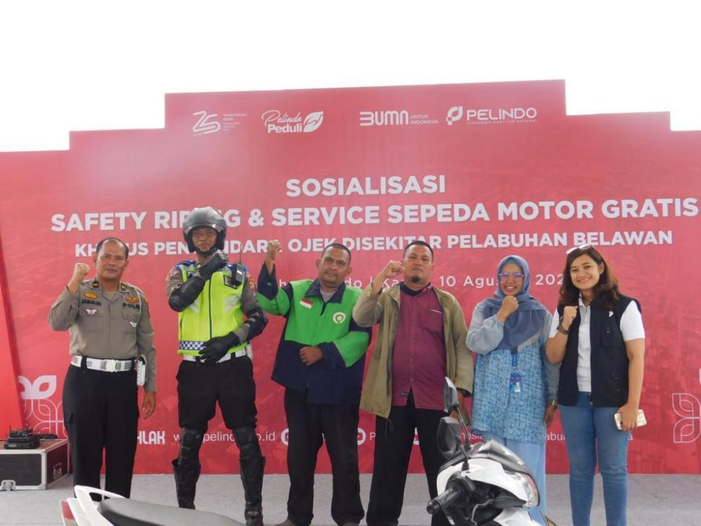 Pelindo Group Bikin Service dan Ganti Oli Gratis untuk Ojek di Belawan