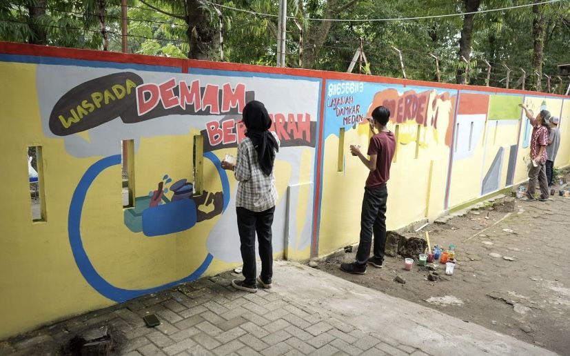 Keren, Tembok Kantor Camat Medan Helvetia Jadi Wadah Lomba Mural