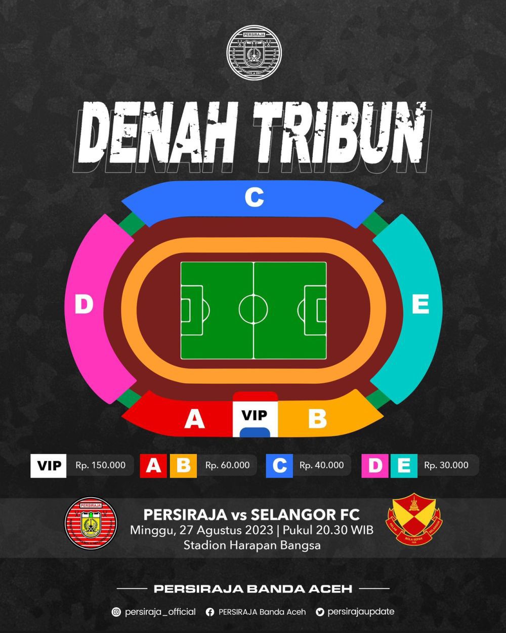 Besok Malam Persiraja Banda Aceh Vs Selangor FA, Cek Harga Tiket