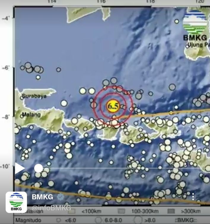 Penjelasan BMKG Soal Gempa Magnitudo 7,1 di Utara Pulau Lombok 
