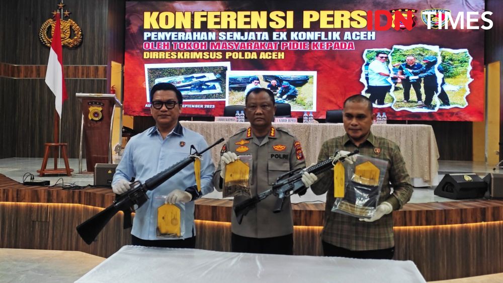 Polisi Terima 2 Senpi Sisa Konflik Aceh, Selama Ini Disimpan di Hutan