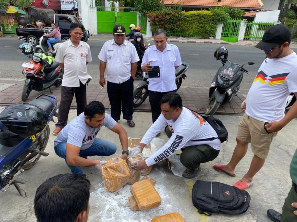 BNNP Bali Amankan Tersangka dan 7 Boks Ganja di Buleleng