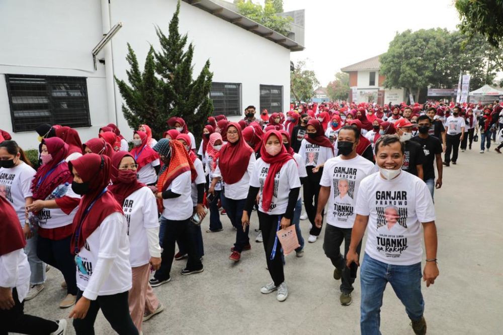 Ganjar Pranowo Dapat Dukungan Buruh di Subang