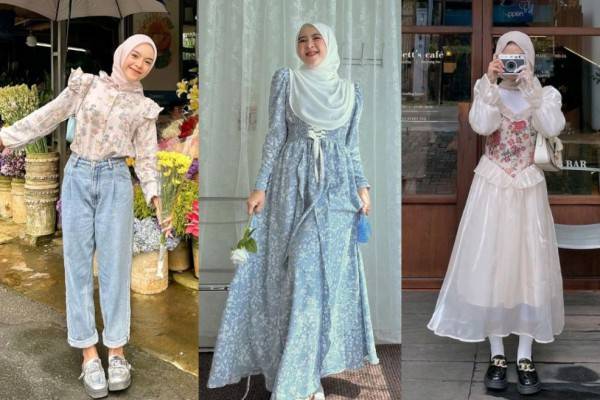 10 Inspirasi Outfit Floral Vintage untuk Hijabers, Classy!