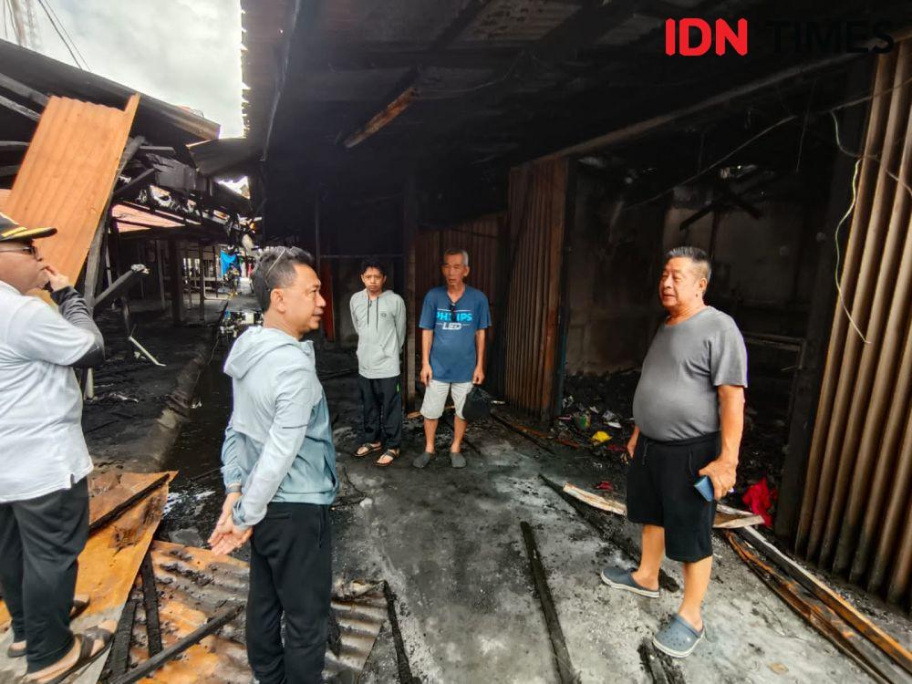 Korsleting Listrik, 40 Kios Pasar Sudirman Pontianak Terbakar