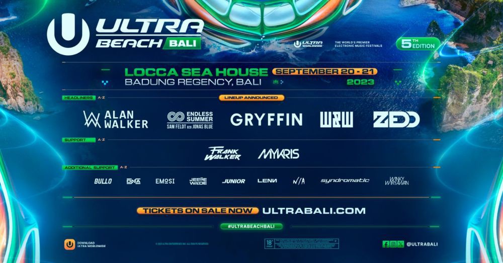ULTRA Beach Bali Digelar Mulai 20 September, Ada Alan Walker