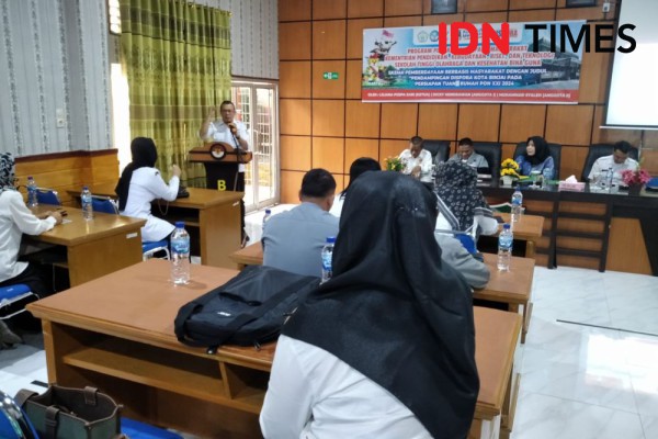 Persiapan GOR Jalan Jambi Binjai untuk Venue Cabor Gulat PON 2024