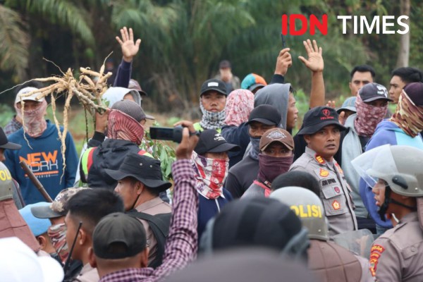 Eksekusi Lahan PT BSA, 7 Warga Lampung Tengah Bawa Sajam Diamankan