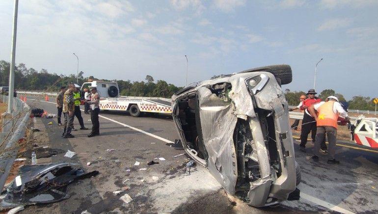 Pengurus KONI OI Kecelakaan di Tol Indralaya Hendak ke Porprov Lahat