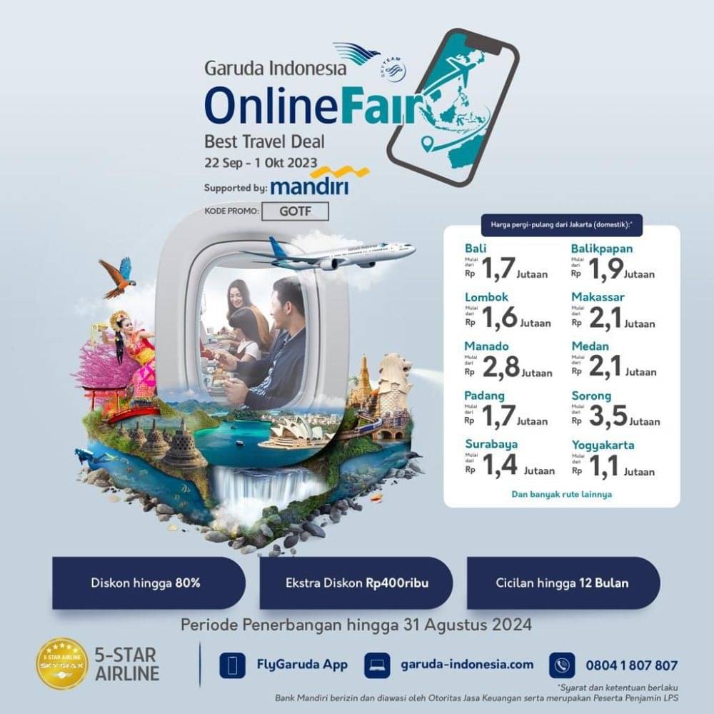 Garuda Online Travel Fair Digelar Lagi, Cek Diskon Besarnya!