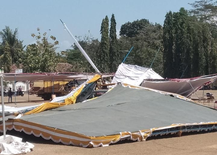 Angin Puting Beliung di Mulyodadi Bantul Robohkan 2 Tenda
