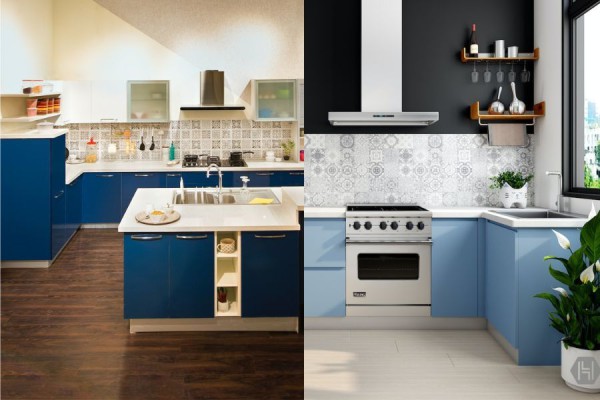 14 Ide Desain Kitchen Set Perpaduan Putih dan Biru, Bikin Adem!