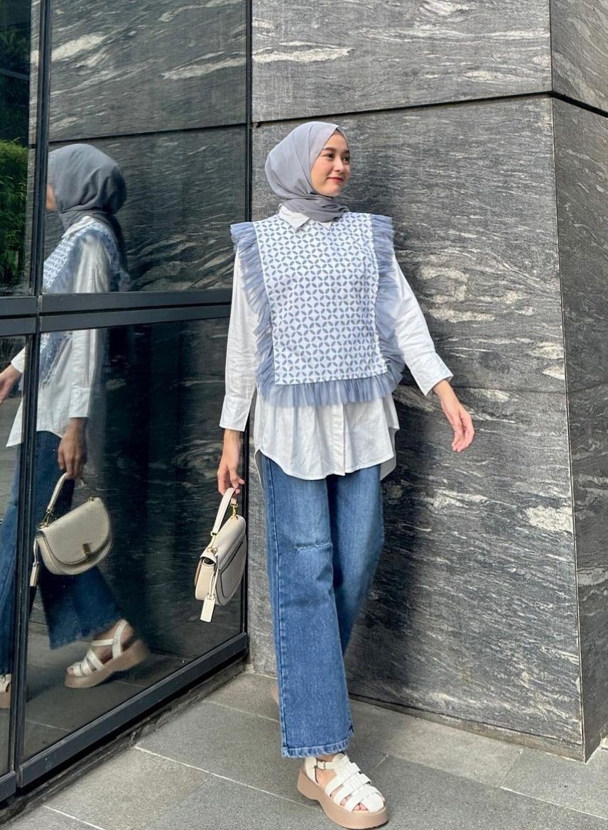 10 Ootd Hijab Korean Look Ala Anny Shofia Kalem Nan Modis 