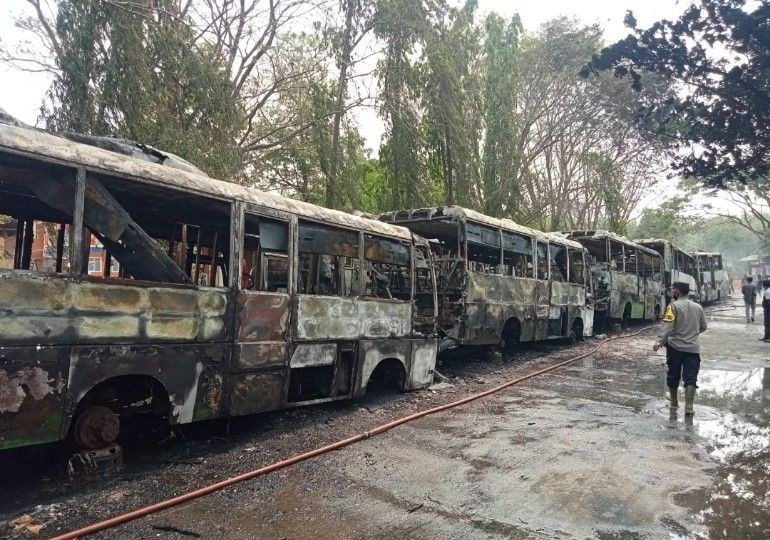 Polrestabes Palembang Duga Kebakaran 12 Bus Trans Musi Disengaja