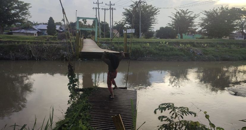 Bobby Janji Secepatnya Perbaiki Jembatan Bambu di Medan Labuhan