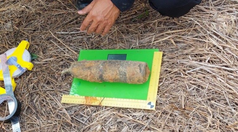 2 Mortir Peninggalan PD II Ditemukan di Kebun Sawit Banyuasin
