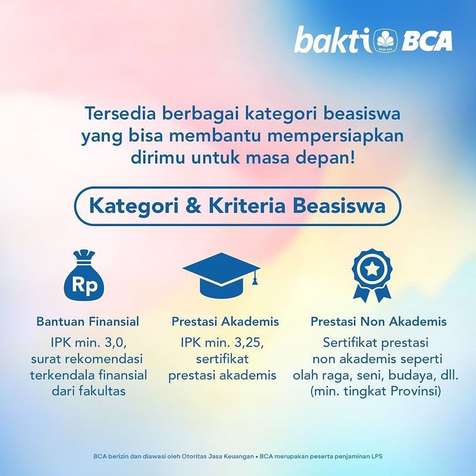 Beasiswa Bakti BCA 2023, Khusus Mahasiswa Semester 3