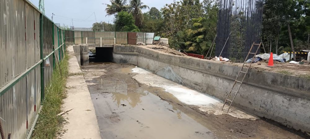 Dinding Selokan Mataram Dekat Proyek Tol yang Jebol Diperbaiki