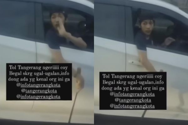 Viral Aksi Diduga Begal Masuk Jalan Tol Sambil Bawa Senjata 