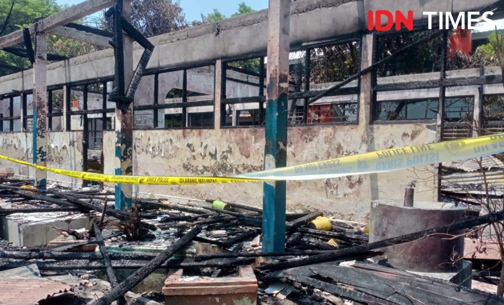 3 Ruangan Guru SMPN 8 Makassar yang Terbakar Ternyata Bangunan Tua