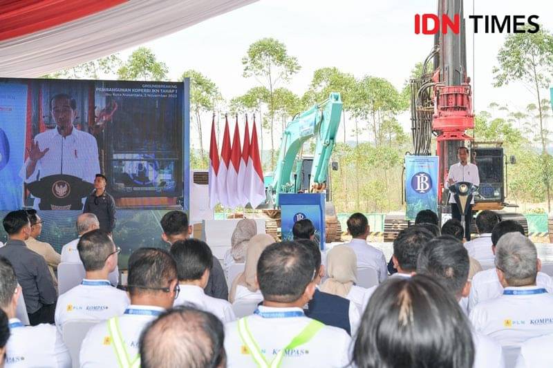 Hari Kedua Di IKN Presiden Jokowi Groundbreaking Kantor BI