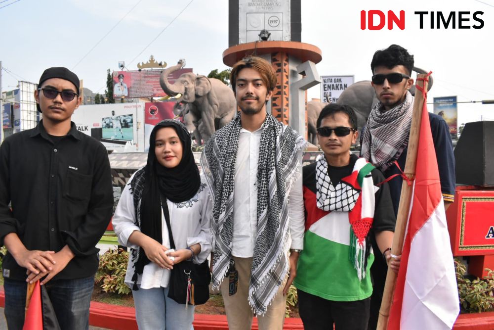 Ratusan Massa Aksi Bela Palestina di Bandar Lampung: 'Go To Hell USA'
