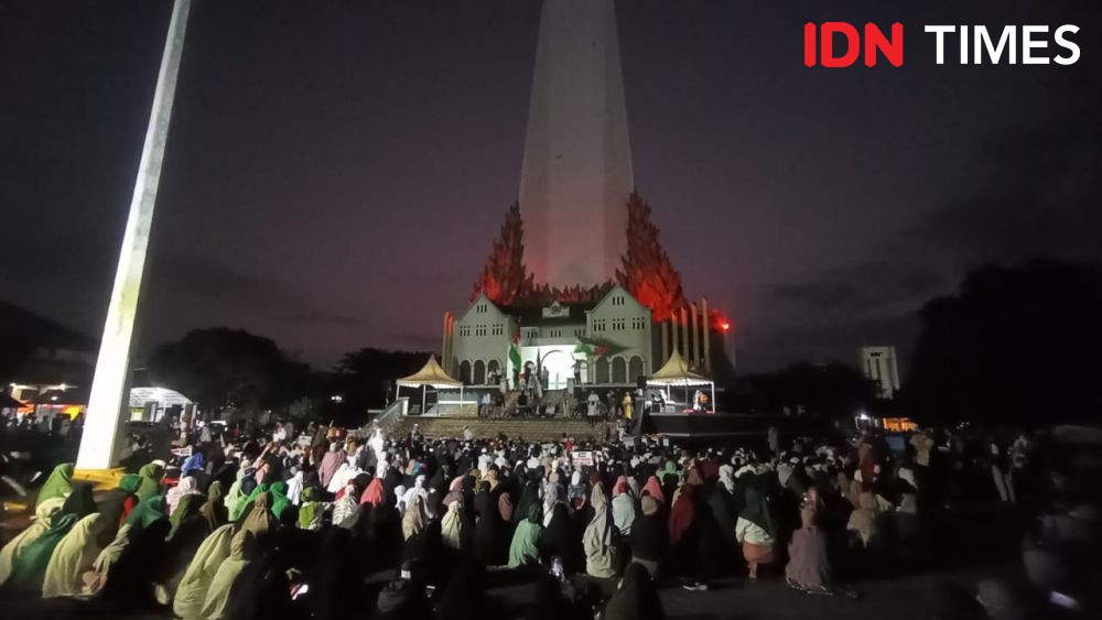 Aksi Bela Palestina, Ribuan Orang Padati Monumen Mandala di Makassar