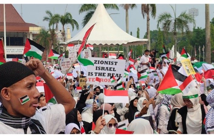 10 Ribu Warga Palembang Ikut Aksi Bela Palestina