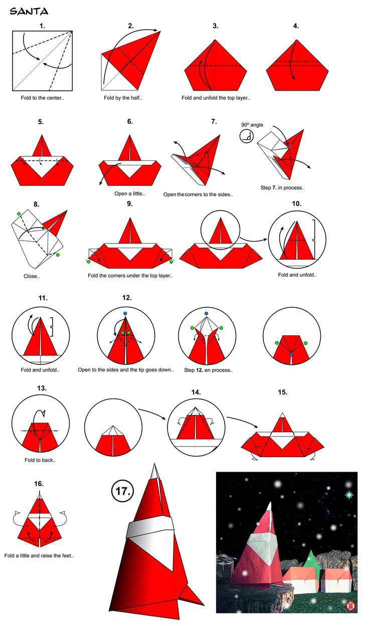 3 Cara Membuat Origami Santa Claus Ternyata Mudah 2718