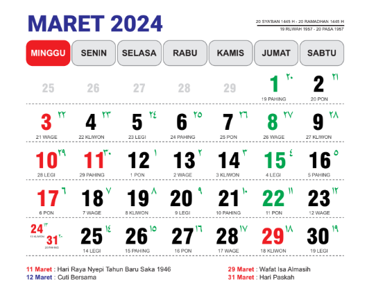 Kalender Jawa 2024, Lengkap Dengan Weton Dan Link Download