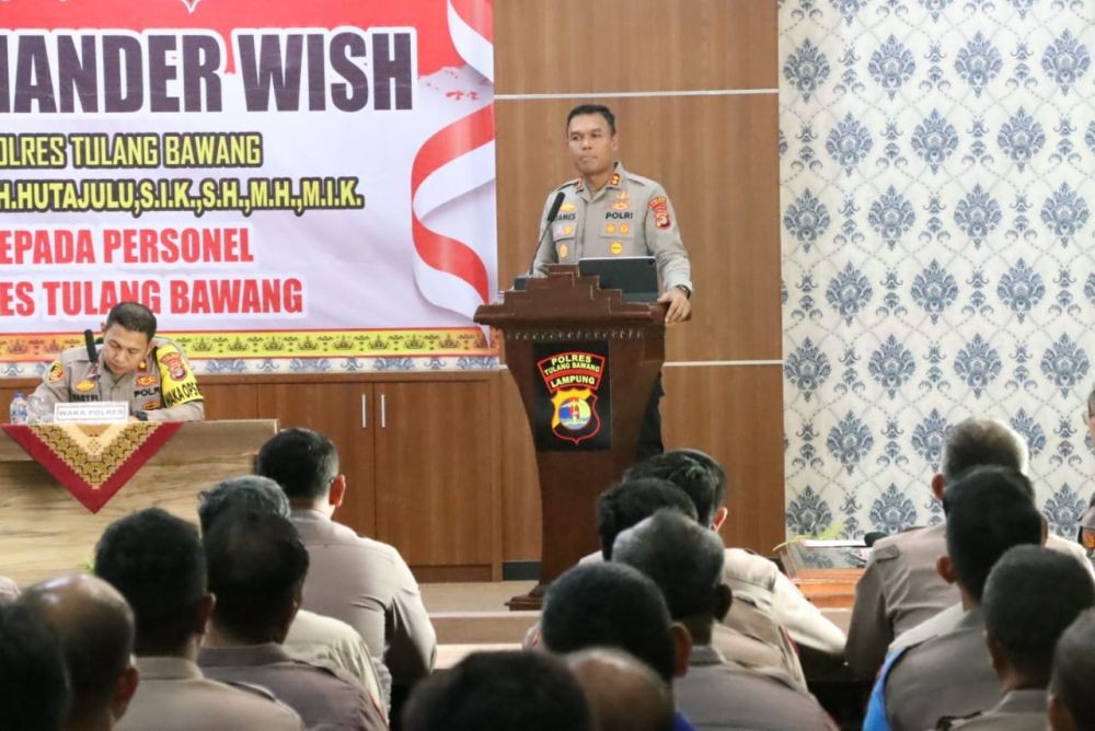Baru Jabat Kapolres Tulang Bawang, AKBP James Sampaikan Commander Wish