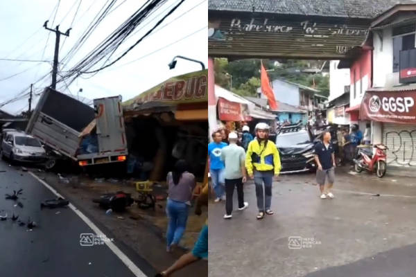 Kecelakaan Beruntun Di Puncak Bogor Diduga Karena Rem Blong