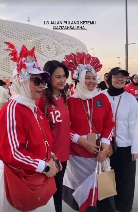 Azizah Salsha Nonton Timnas Vs Jepang Di Qatar Demi Suami