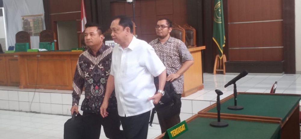 Mantan Dirut PT SMS Sarimuda dalam persidangan