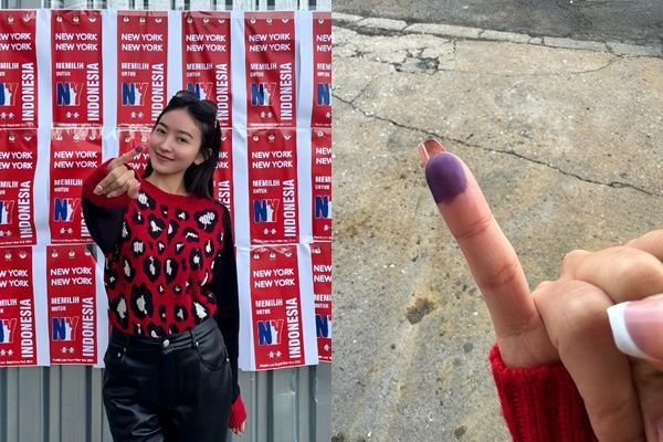 7 Momen Natasha Wilona Nyoblos untuk Pemilu 2024 di New York
