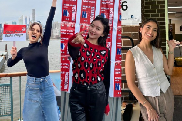 8 OOTD Seleb yang Nyoblos Pemilu di Luar Negeri, Simpel hingga SWAG!