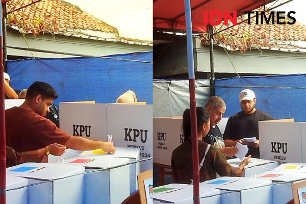 8 Potret Fadil Jaidi Nyoblos Bareng Keluarga di TPS, Formasi Lengkap
